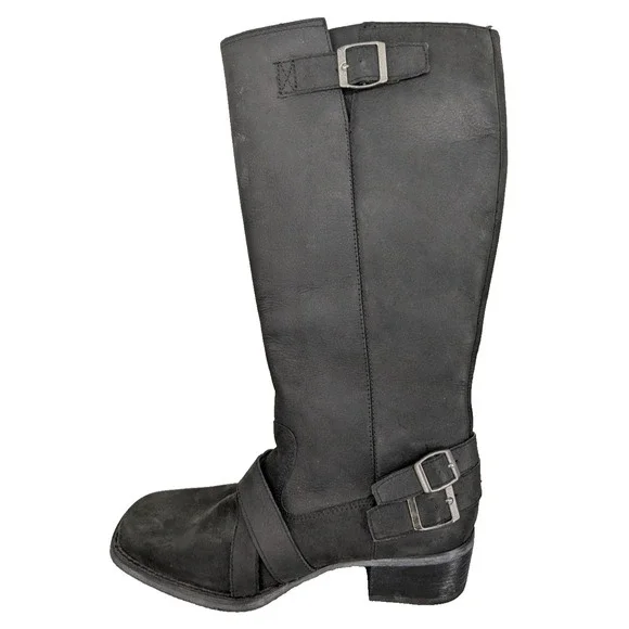 DURANGO Womens Cowgirl Boots SIZE 7.5M Black Leather Buckle/Zip Closure - Picture 3 of 12